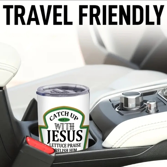 NEW Catch Up With Jesus White Stainless Steel Tumbler - Picture 2 of 3